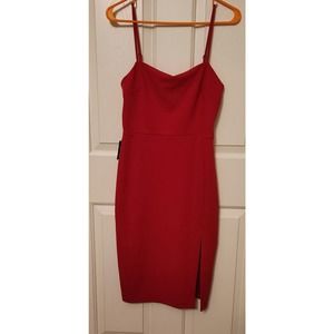 Express Women Dress Red with slit and adjustable straps size small